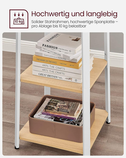 Rootz Kapstok - Eiken Wit - Spaanplaat Staal - Halorganizer - Ruimtebesparend - Eenvoudige montage - 43 cm x 43 cm x 180 cm