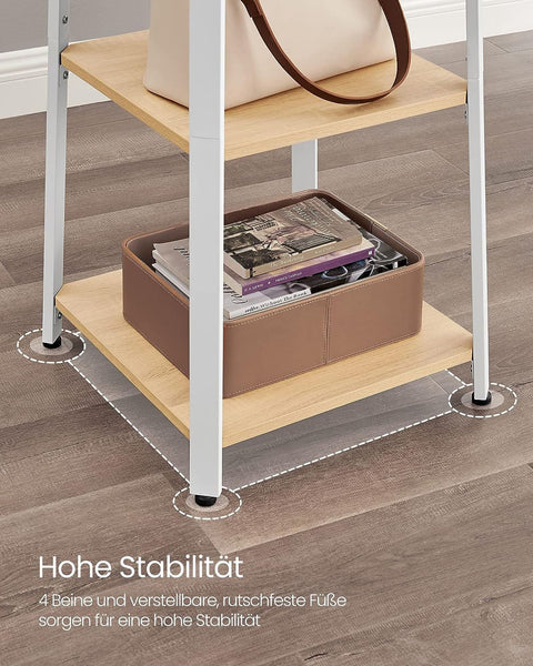 Rootz Kapstok - Eiken Wit - Spaanplaat Staal - Halorganizer - Ruimtebesparend - Eenvoudige montage - 43 cm x 43 cm x 180 cm