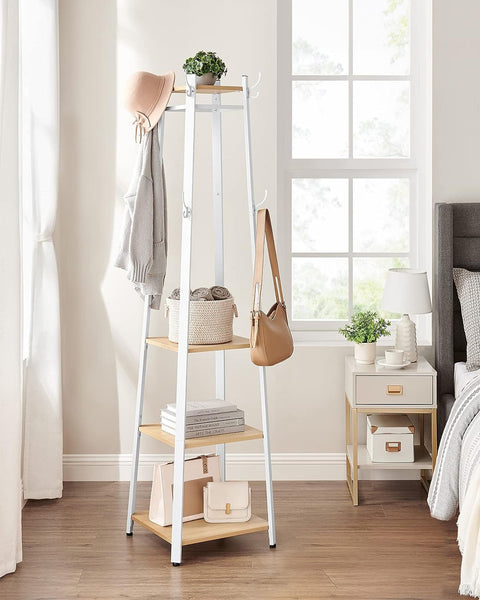 Rootz Coat Stand - Coat Rack - Garment Stand - 8 Double Hooks - Space-Saving - 43cm x 43cm x 180cm