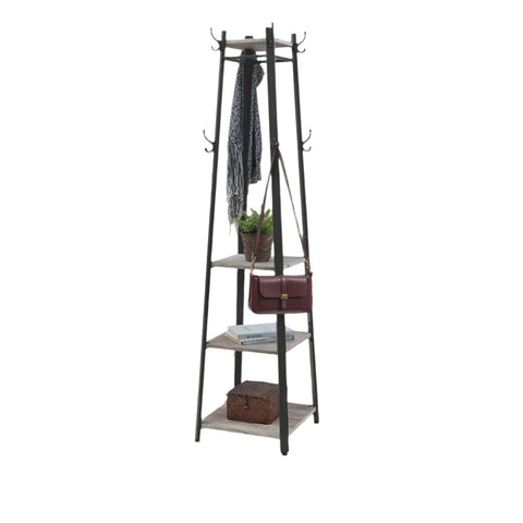 Rootz Cloakroom Stand - Clothes Rack - 4-Shelf Wardrobe - Durable Indoor Storage - 43 x 43 x 180 cm