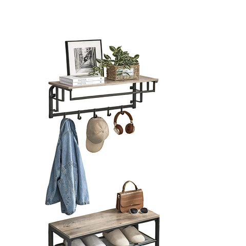 Rootz Wall Wardrobe - Coat Rack - Storage Unit - Space-Saving Organizer - 30 x 66 x 27 cm