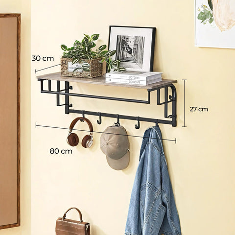 Rootz Wall Wardrobe - Coat Rack - Storage Unit - Space-Saving Organizer - 30 x 66 x 27 cm