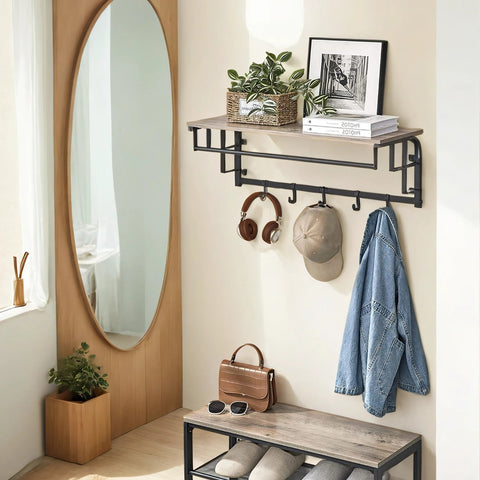 Rootz Wall Wardrobe - Coat Rack - Storage Unit - Space-Saving Organizer - 30 x 66 x 27 cm