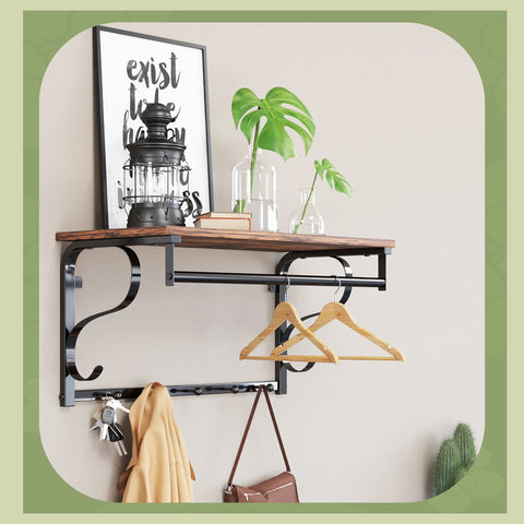 Rootz Wall Wardrobe - Hanging Shelf - Floating Wardrobe - Space-Saving Storage - 60 x 30 x 32 cm