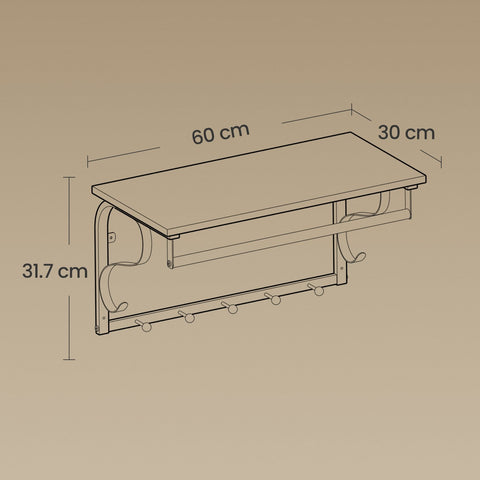 Rootz Wall Wardrobe - Wall Shelf - Storage Organizer - Maximizes Space - 60cm x 31.7cm x 30cm