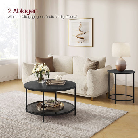 Rootz Modern Coffee Table - Living Room Table - Glass Top Table - Stylish Design - 80cm x 46cm