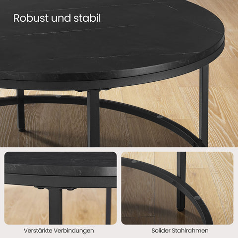 Rootz Modern Coffee Table - Living Room Table - Glass Top Table - Stylish Design - 80cm x 46cm
