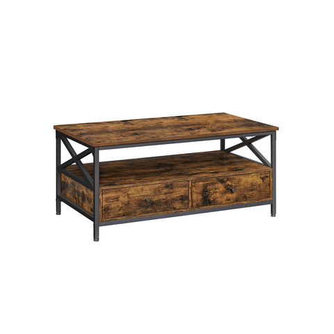 Rootz Coffee Table with Drawers - Center Table - Living Room Table - Ample Storage - 100cm x 55cm x 45cm