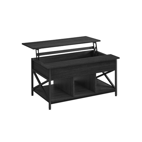 Rootz Anthracite Gray-Black Coffee Table - Chipboard - Steel - Adjustable Height - 60cm x 100cm x (48-62)cm - 27.8kg - 91kg Capacity