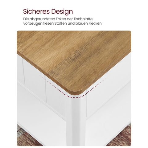 Rootz Modern Coffee Table - 2 Drawer Table - Wood Chipboard - MDF - 80cm x 80cm x 45cm -  Brown-White Finish