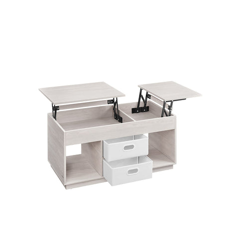 Rootz Coffee Table - Living Room Table - Storage Table - 2 Drawers & Compartments - Brown - 50 x 100 x 48cm/62.3cm