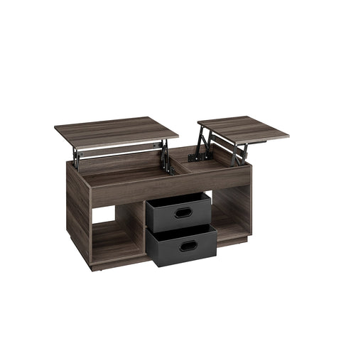 Rootz Coffee Table - 2 Drawers - Storage Compartments - Space-Saving -  Brown - 50cm x 100cm x 48cm/62.3cm