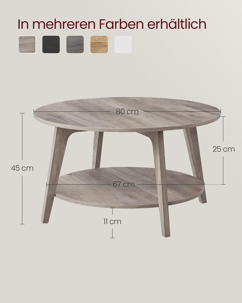 Rootz Wooden Coffee Table - Brown Mottled - Modern Accent Table - Sturdy Home Decor - 80cm D x 45cm H