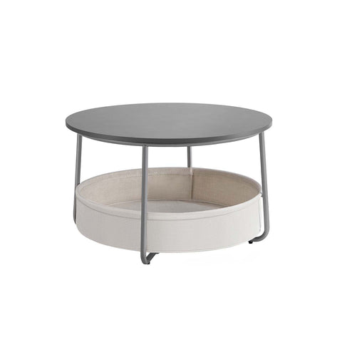 Rootz Grey _White Side Table - Accent Table - End Table - Durable Wooden Chipboard - 75cm x 45cm