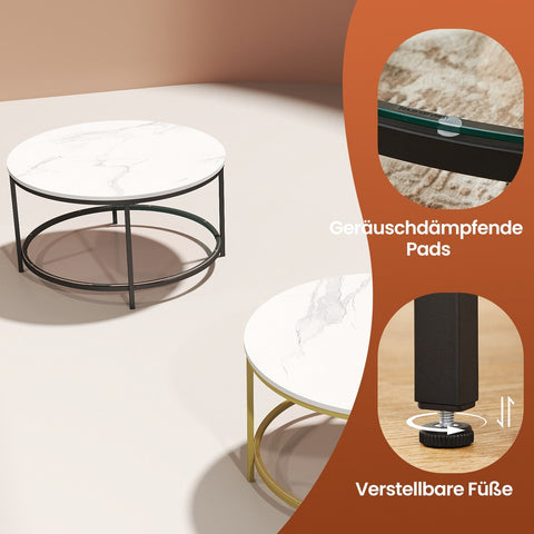 Rootz Coffee Table - Living Room Table - Sofatic - Adjustable Foot - 80cm D x 46cm H