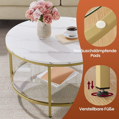 Rootz Coffee Table - Living Room Table - Sofatic - Durable & Stylish - 80cm D x 46cm H