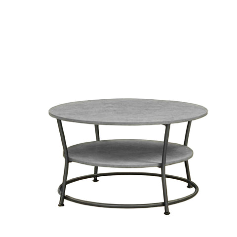 Rootz Coffee Table Set - Modern Furniture - Stylish Table - Durable Design - Wooden Chipboard & Steel - 80cm x 46.5cm -Grey-Black