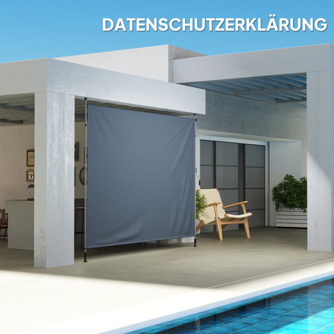 Rootz Klemmmarkise with Hand Crank - Adjustable Joint Arm Awning - Sun Protection - UPF30+ - 350cm x 221-311cm - Grey