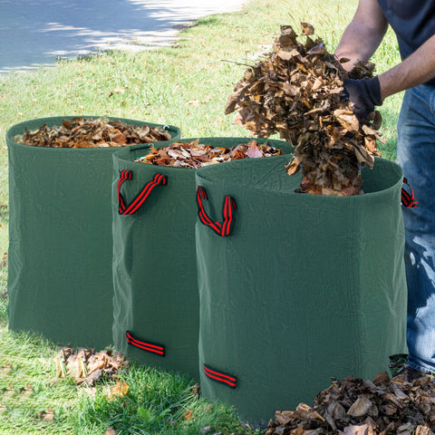 Rootz 3 Pack Garden Bag - Leaf Bag - Waste Sack - Waterproof UV Protection - Ø67 x 76h cm - 272L Capacity