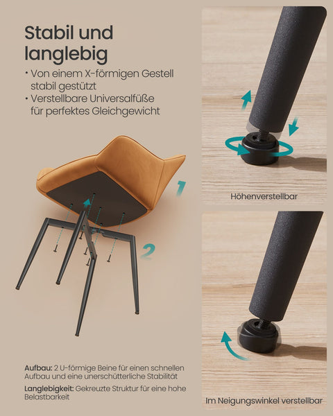 Rootz Dining Room Chair - Armchair - Velvet Seating - Comfortable Design - 60cm x 62.5cm x 85cm