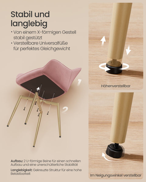 Rootz Dining Room Chair with Armrests - Velvet Chair - Elegant Seating - Comfortable Design - 60 x 62.5 x 85 cm