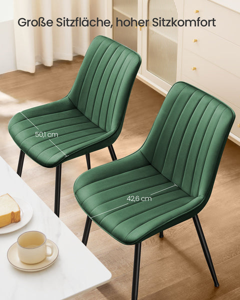 Rootz Dining Chair 2 Piece Set - Velvet Chair - Upholstered Seat - Comfort & Style - 60cm x 50.1cm x 88.6cm