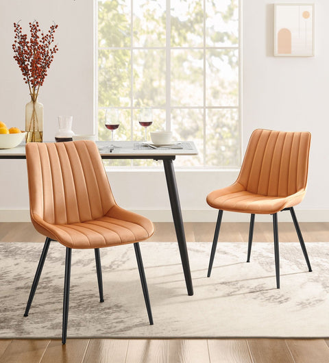 Rootz 2 Piece Set Dining Room Chairs - Upholstered Chairs - Steel Frame - Comfortable Seating - 60 x 50.1 x 88.6 cm