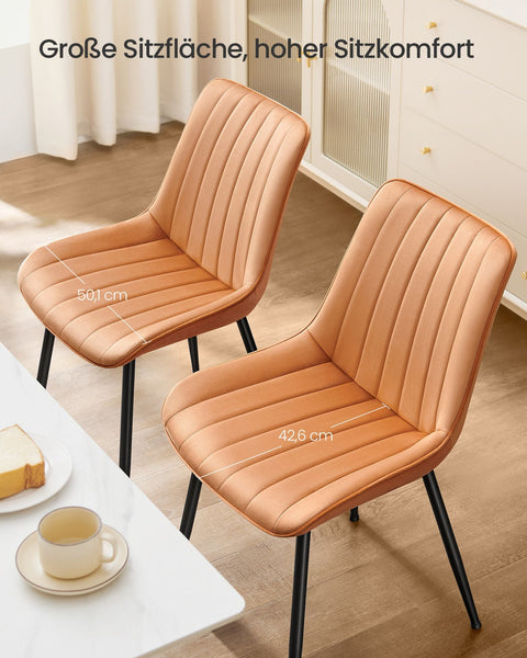 Rootz 2 Piece Set Dining Room Chairs - Upholstered Chairs - Steel Frame - Comfortable Seating - 60 x 50.1 x 88.6 cm