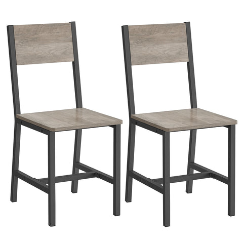 Rootz Dining Chairs - Greige Mottled Gray - Chipboard Steel - Compact Design - 36cm x 46.6cm x 87.1cm