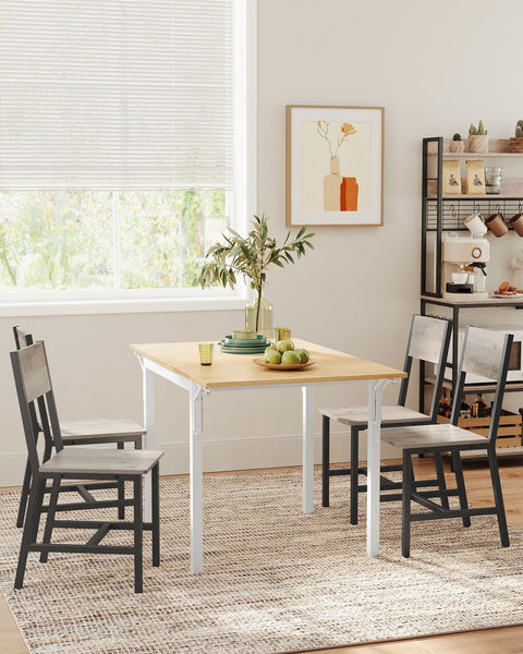 Rootz Dining Chairs - Greige Mottled Gray - Chipboard Steel - Compact Design - 36cm x 46.6cm x 87.1cm