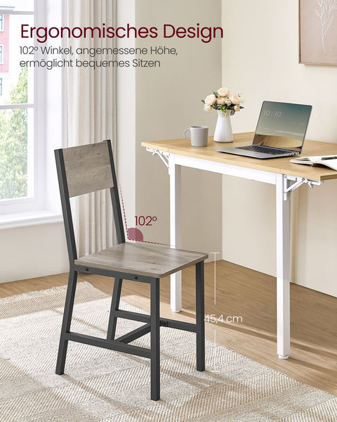 Rootz Dining Chairs - Greige Mottled Gray - Chipboard Steel - Compact Design - 36cm x 46.6cm x 87.1cm