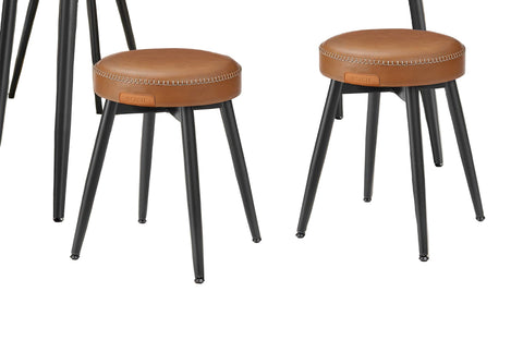 Rootz 2 Piece Set Bar Chair - High Stool - Counter Seating - PU Leather Comfort - 48cm x 48cm x 48.2cm