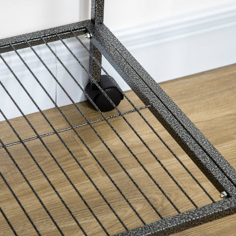 Rootz Bird Cage Portable Aviary - Mobile Bird Enclosure - Rolling Stand - Spacious Design - 77 x 47 x 163 cm Black and Grey