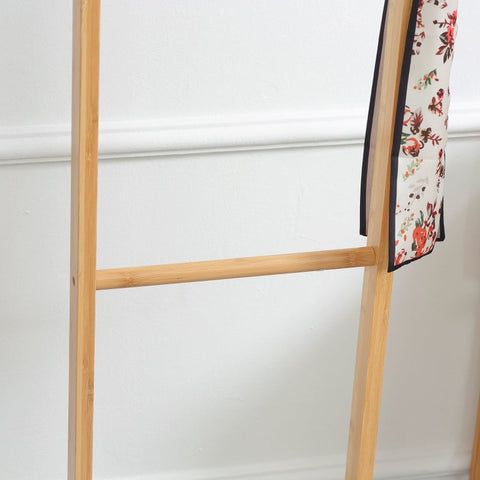 Rootz Coat Stand - Bamboo Clothes Rack - Entryway Organizer - 2 Hooks 3 Poles - Sturdy Base - Natural Finish - 36cm x 24cm x 168cm