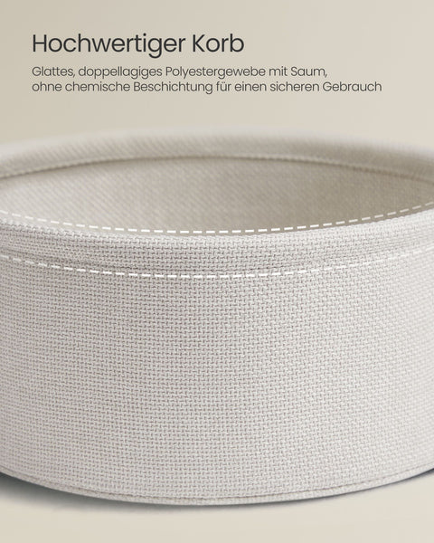 Rootz 3 Piece Set Side Table - Beige Table - Chipboard Steel Polyester - Storage Basket - Lightweight - Sturdy Construction - 45cm x 50cm x 50cm