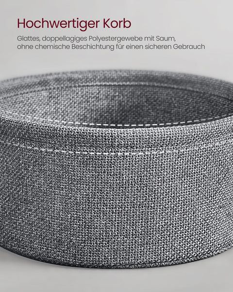 Rootz Side Table with Fabric Basket - Chipboard Steel - Polyester - Storage Solution - 45cm x 50cm - 39.6cm x 18.2cm - 4.4kg