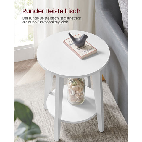Rootz Side Table with Shelf - Beistelltisch - End Table - Durable Chipboard - 40cm Ø x 50cm H