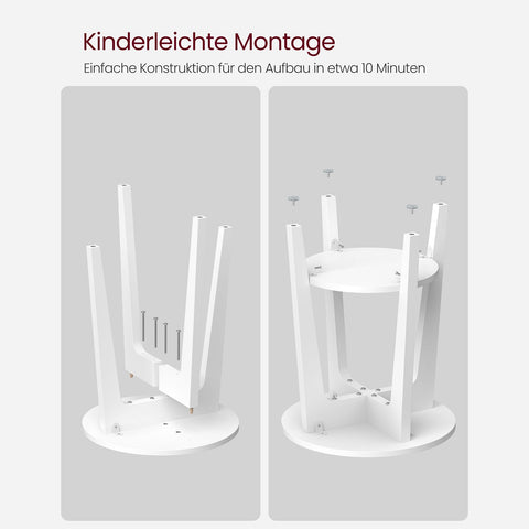 Rootz Side Table with Shelf - Beistelltisch - End Table - Durable Chipboard - 40cm Ø x 50cm H