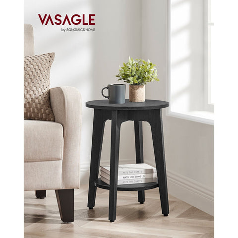 Rootz Chipboard Side Table - Black End Table - Lightweight Nightstand - Sturdy Bedside Table - 40cm x 50cm x 50cm