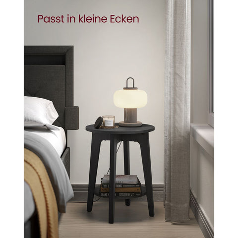 Rootz Chipboard Side Table - Black End Table - Lightweight Nightstand - Sturdy Bedside Table - 40cm x 50cm x 50cm