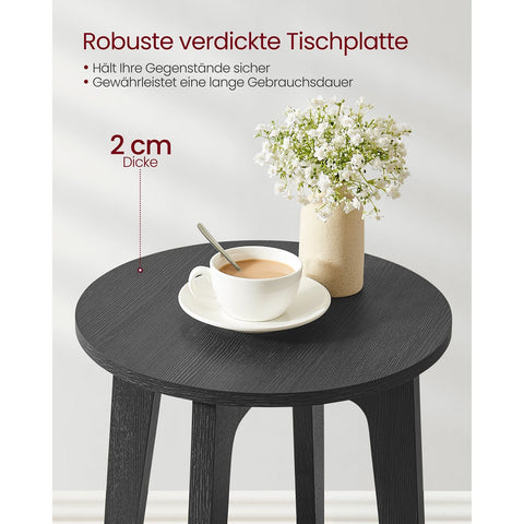 Rootz Chipboard Side Table - Black End Table - Lightweight Nightstand - Sturdy Bedside Table - 40cm x 50cm x 50cm