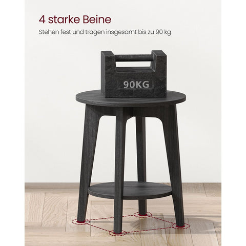 Rootz Chipboard Side Table - Black End Table - Lightweight Nightstand - Sturdy Bedside Table - 40cm x 50cm x 50cm