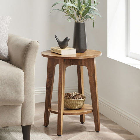 Rootz Honey Brown Chipboard Side Table - End Table - Bedside Table - 90kg Capacity - 40cm x 50cm - 4.1kg