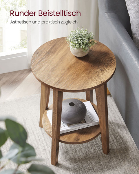 Rootz Honey Brown Chipboard Side Table - End Table - Bedside Table - 90kg Capacity - 40cm x 50cm - 4.1kg