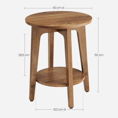 Rootz Honey Brown Chipboard Side Table - End Table - Bedside Table - 90kg Capacity - 40cm x 50cm - 4.1kg