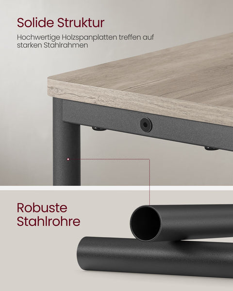 Rootz Bedside Table with Socket - Nightstand - End Table - Chipboard and Steel - Greige Mottled-Ink Black - 18cm x 45cm x 58cm - 4.4kg - 100kg Load Capacity