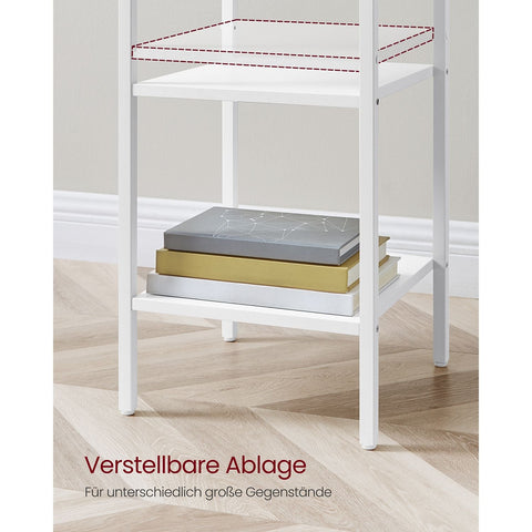 Rootz White Side Table - End Table - Nightstand - Chipboard and Steel - 35cm x 35cm x 70cm - Lightweight - Sturdy - Easy Assembly