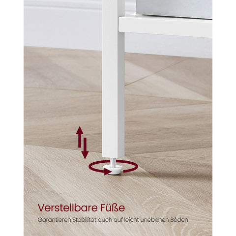 Rootz Side Table with Drawer - End Table - Nightstand - White Chipboard - 35x35x70cm