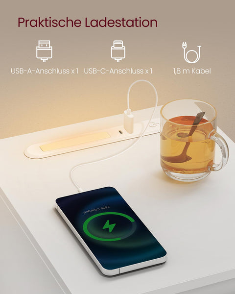 Rootz White Bedside Table - Nightstand - Side Table - Durable & Space Saving - 30cm x 25cm x 59.5cm