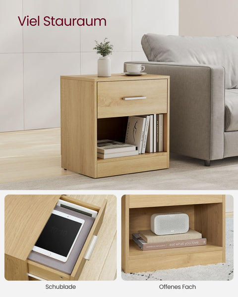 Rootz Chipboard Side Table - End Table - Nightstand - Straw Yellow - Lightweight - Sturdy - Easy Assembly - 28cm x 39cm x 41cm